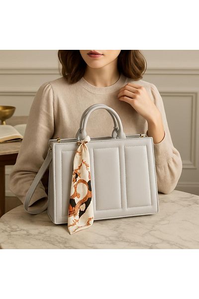 ESTUTE Women's Stylish Hand and Shoulder Bag – Scarf Detail