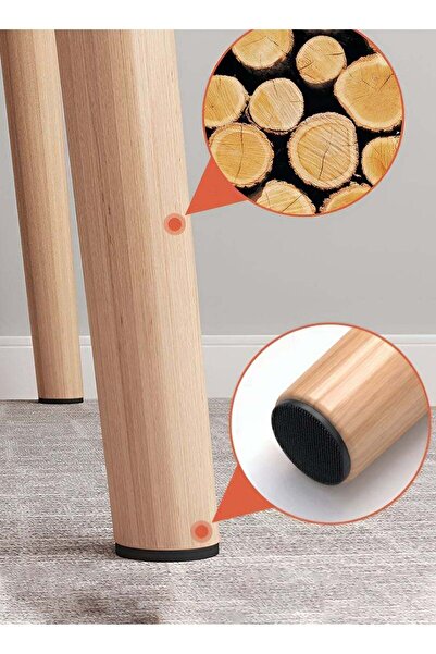 Taimi 7-Pieces Dining Set: Brown Rectangular Table (120x60x73 cm) + 6 White Plastic Chairs (70x40x40 cm)