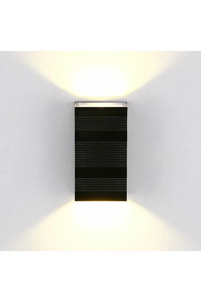 LUXXO LED Wall Lamp for Indoor/Outdoor, Dust/Moisture Resistant, IP65, Cumulus, 2x6W, Black