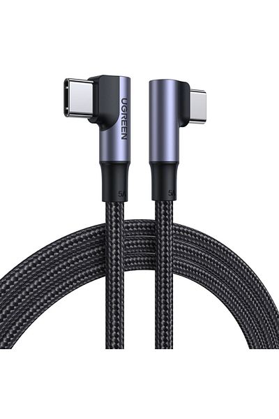Ugreen Cablu USB-C împletit în unghi cu încărcare rapidă PD 100W 2m negru