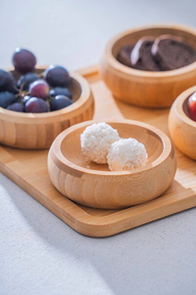 ACAR Set of 4 Presentation Bowls with Bamboo Tray