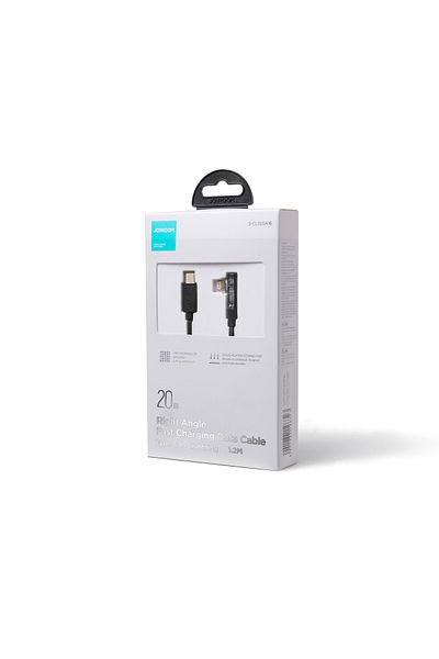Joyroom Kątowy Kabel iPhone Lightning - USB-C do szybkiego ładowania 20W 1.2m czarny
