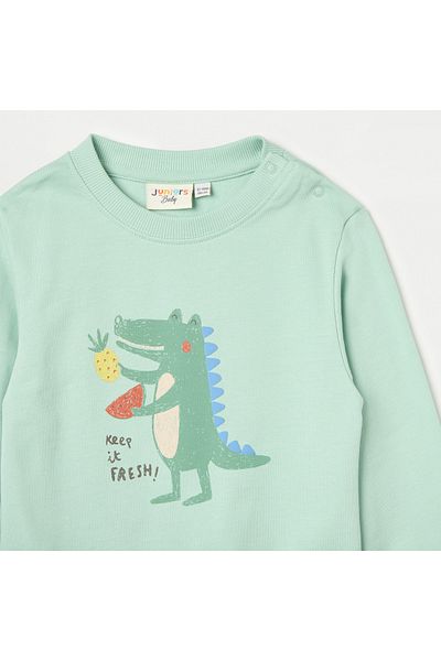 Juniors Printed Sweatshirt with Long Sleeves