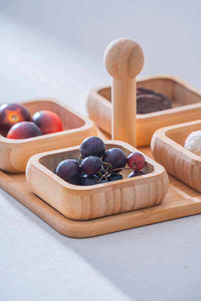 ACAR Set of 4 Presentation Bowls with Bamboo Stand