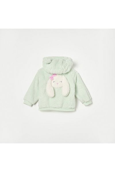 Juniors Ear Applique Hooded Jacket with Long Sleeves
