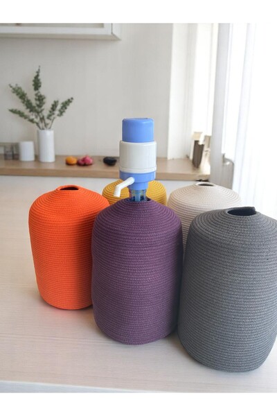 HHKARTS حقيبة زجاجة الجوت الخردل