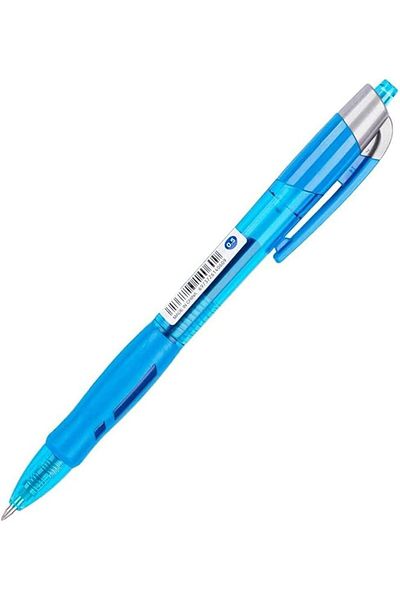Deli Retractable Gel Ink Pen. Bullet tip: 0.5mm Blue Ink