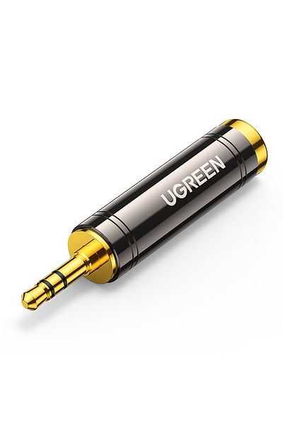 Ugreen Adaptor audio de la 3,5 mm (mascul) la mini jack de 6,35 mm (mamă) gri