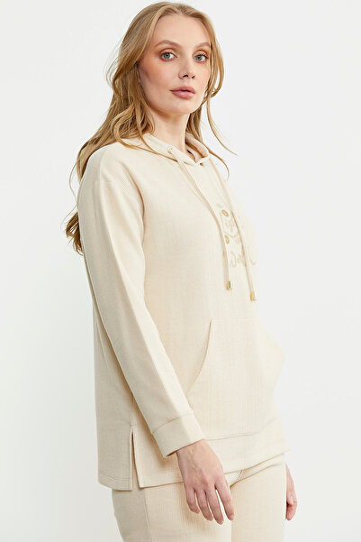 Sementa Hooded Oversize Tracksuit Set - Beige