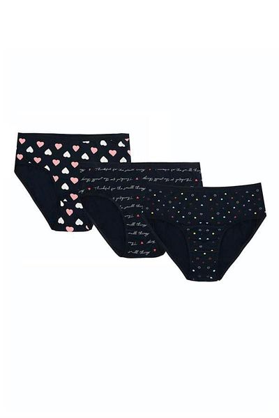 Markano Large Size Cotton Lycra Mixed Color 3-Piece Panties