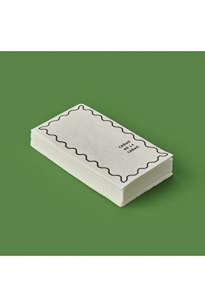 Evidea Kitchen 20'li Creme De La Creme Desen Peçete - Gri / Beyaz - 16x8 cm