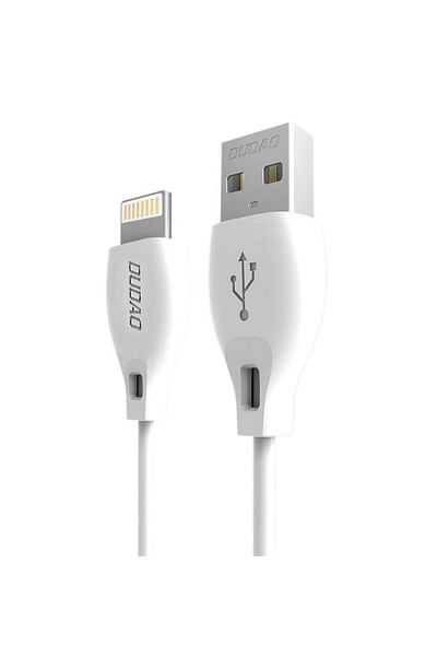 DUDAO Cablu iPhone USB - Lightning 2.4A 1m Alb