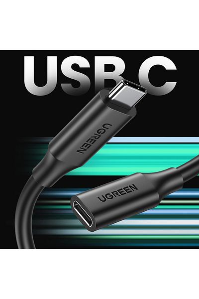 Ugreen Przedłużacz kabla przewodu USB-C 100W 10Gb/s 1m czarny