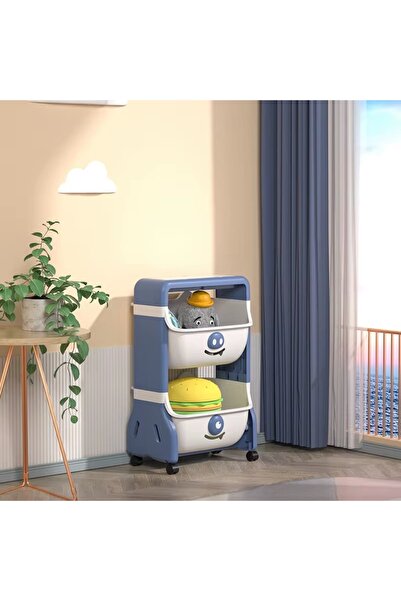 Little Mom Organizator pentru copii Little Mom Piggy Blue cu 2 nivele, echipa...