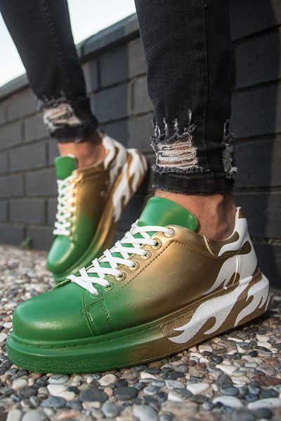 Chekich Ch254 Cbt Pittura Men's Shoes 439 Green / Yellow Flame
