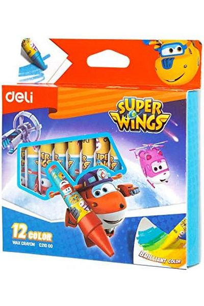 Deli Wax Crayon 12 Colors Superwing, EC21000