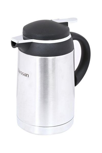 Nessan By Styli Stainless Steel Regal Flask, Silver Black, 1.3L