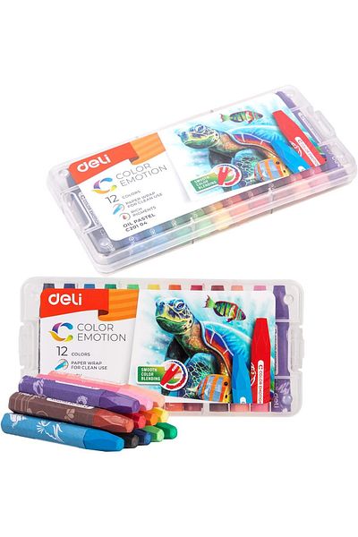 Deli Oil Pastel 12 Color, PVC Box (EC20104)