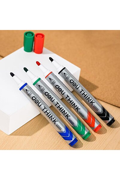 Deli Think Whiteboard Markers 4-Pieces, Assorted
