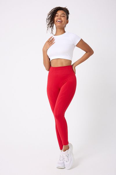 FOREVER MORE Wick Model Striped Back Gathered High Waist Leggings Seamless