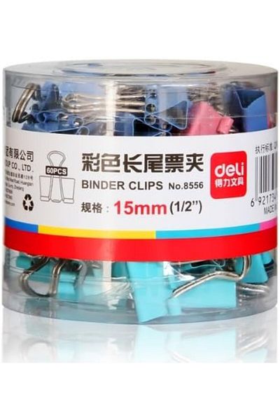 Deli 8556A Binder Clip Set - 60 Pieces