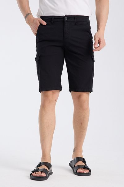 muzzo jeans Black Chino Shorts with Cargo Pockets