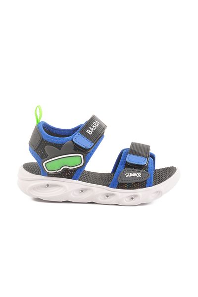 AYAKMOD Blue Velcro Lighted Boys Sports Sandals 018127 P