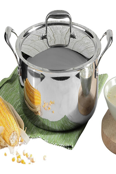 Vinod By Styli Vinod Platinum Triply Stainless Steel Saucepot with Lid 20 cm