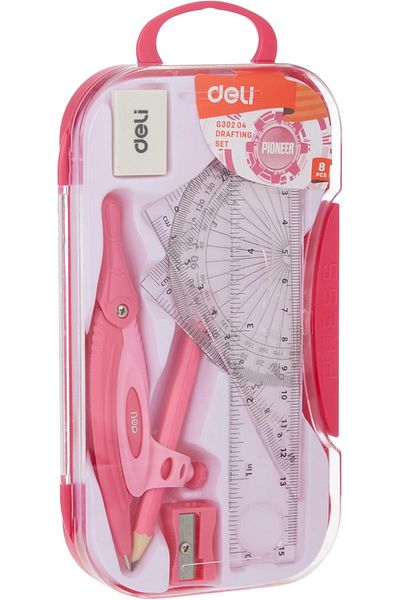 Deli Eg30204 Compass Drafting 8-Piece Set