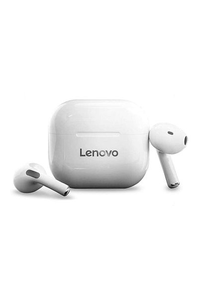 LENOVO سماعات أذن LP40 TWS لاسلكية حقيقية بتقنية البلوتوث، لون أبيض