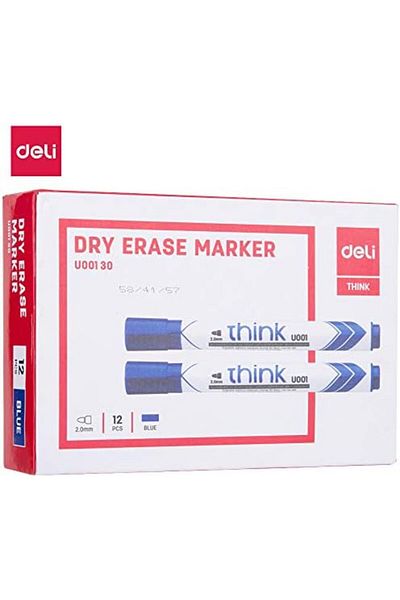 Deli EU00130 Dry Erase Marker Low Odor Ink - Pack of 12 Markers