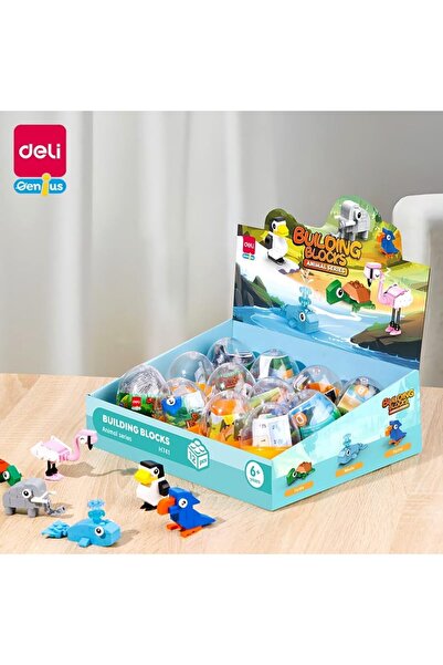 Deli مجموعة مكعبات بناء للأطفال موديل 12 من EH741، 12 قطعة
