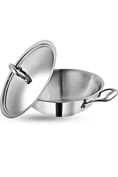 Vinod By Styli قدر فينود بلاتينيوم تريبلي من الفولاذ المقاوم للصدأ مع غطاء 26 سم