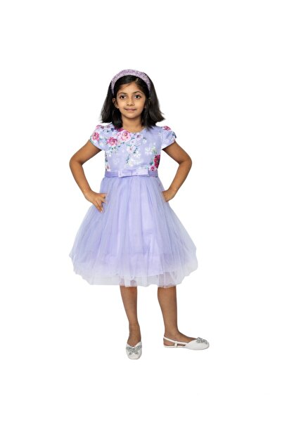 ddaniela فستان توتو مطرز بالزهور باللون الخزامي