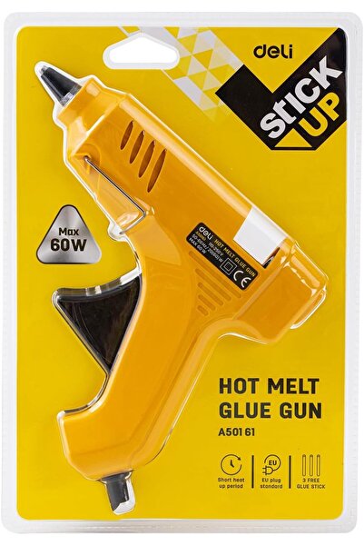 Deli آلة الغراء الساخن EA50061 - 20 واط (أصفر)