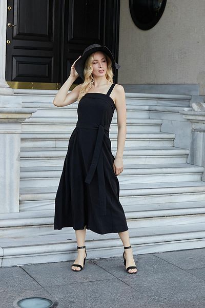 Jument Fusta cu bretele din țesătură modal mătăsoasă pentru femei, rochie de seară de vară, rochie de seară, neagră