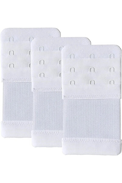 ECEM YILDIZ Kadın BEYAZ Renk 3’lü Lastikli Sütyen Uzatma Kopçası Agraf/geniş ...