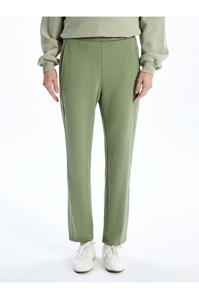 LC Waikiki Πράσινο γυναικείο παντελόνι με ελαστική μέση