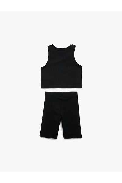 Koton Cotton 2-Piece Printed Tank Top and Leggings Set