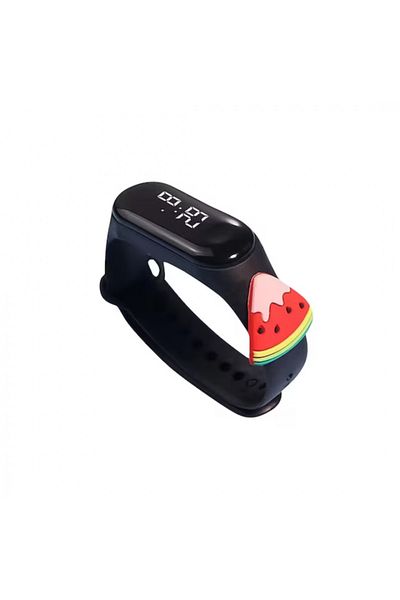 OEM Ceas pentru copii, model pepene verde, negru
