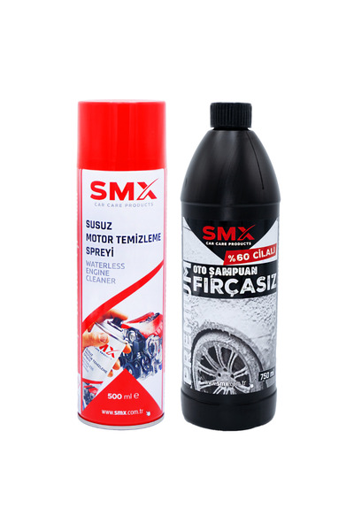 SMX Premium %60 Cilalı Fırçasız Oto Şampuanı 750 ml+ Susuz Motor Temizleme Sp...