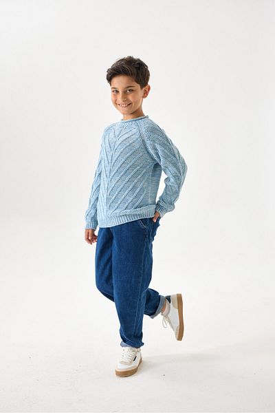 Nisrakids Boy's Knitwear Sweater - Long Sleeve and Relaxed Fit Model