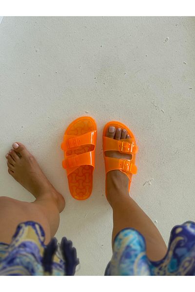 Banksy Jelly Arizona Orange Slippers