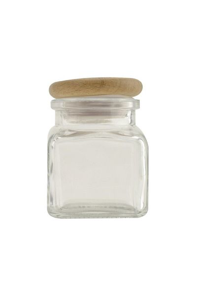 gogiva Glass jar, With wooden lid, 120 ml