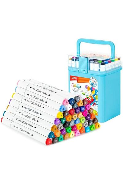 Deli EC187-48 Sketch Marker Set – 48 Assorted Colors