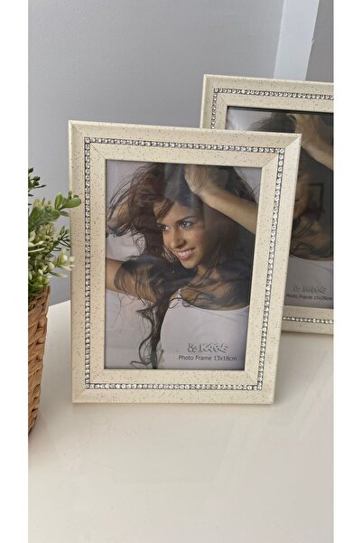 Kare Home إطار صورة أبيض بصف واحد من الحجر مقاس 15x20