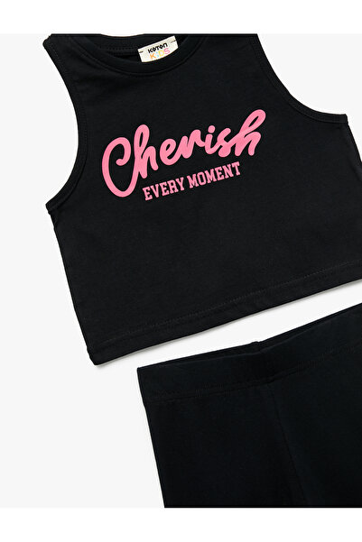 Koton Pamuklu 2'li Baskılı Atlet ve Tayt Seti