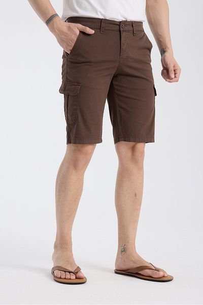 muzzo jeans Brown Chino Shorts with Cargo Pockets