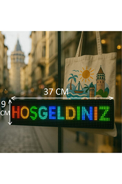 aotechnology Led Ekran Panel Matrix Cama Yapışan Tabela Telefonla Kontrol Edilebilen Uzaktan Kumandalı 9cm*37cm