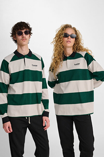 hummel LOOSE STRIPED POLO UZUN KOLLU TİŞÖRT